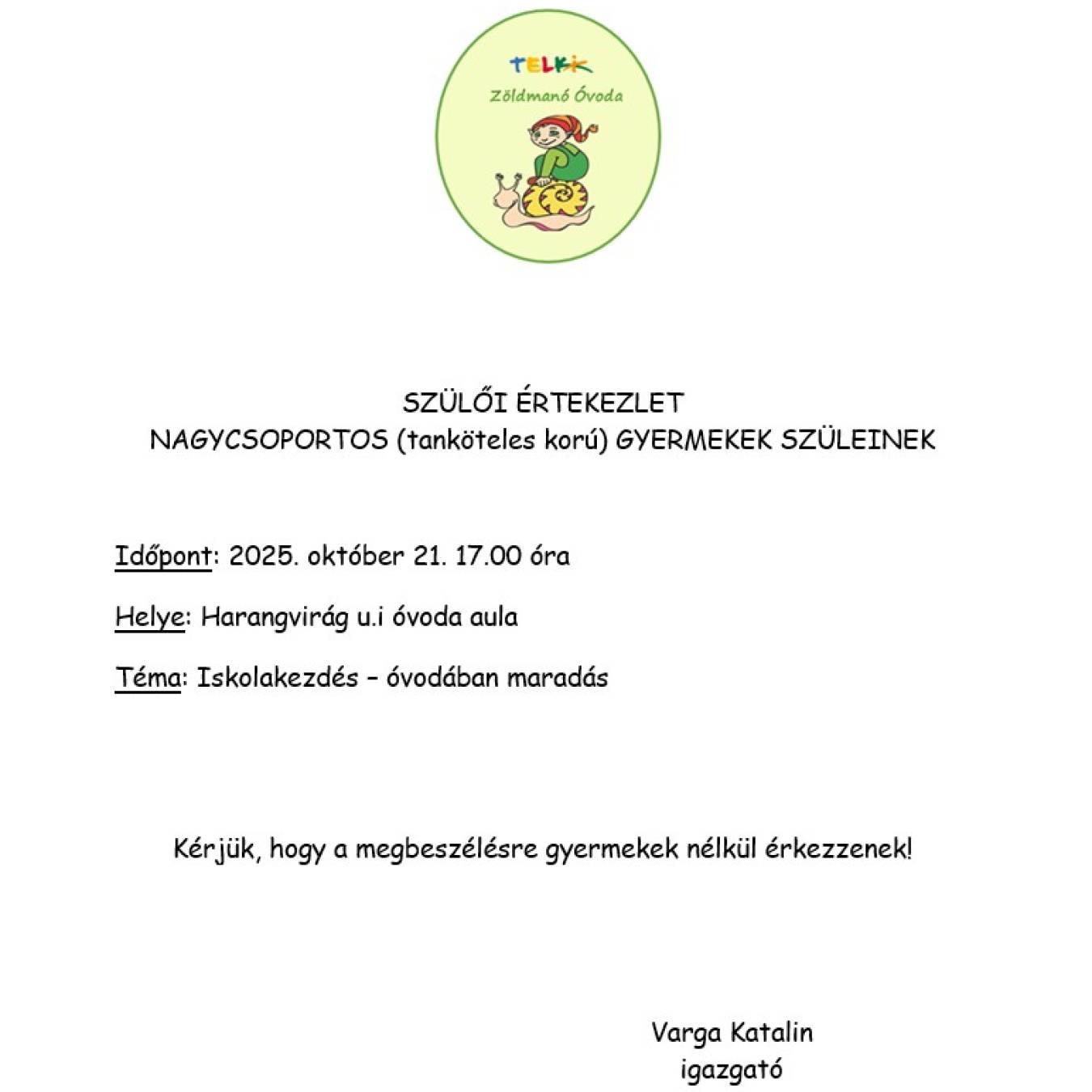 Szülői értekezlet